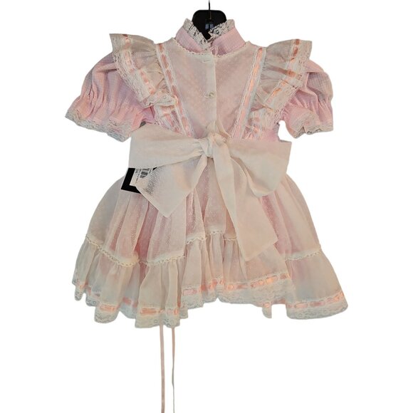 Vintage Smocked Childs Pink Gingham Checked Dress - Picture 7 of 8
